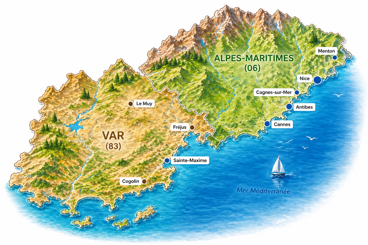 AZH ZOne dez couverture : Carte Alpes-Maritimes & Var